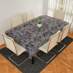 Heart Home Dining Table Cover | PVC Table Cloth Cover | 6 Seater Table Cloth | Transparent Leaf Table Cover | Table Protector | Table Cover for Dining Table | 60x90 Inch | DTC | Black