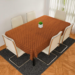 Kuber Industries Dining Table Cover | Velvet Table Cover | Quilted Center Table Cover | Table Protector Cloth | Table Cover for Dining Table | 60X90 Inch | DTC | Brown