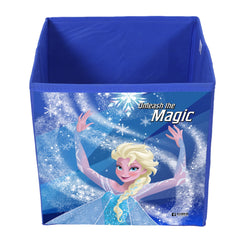 Heart Home Disney Frozen Print Foldable Storage Box|Clothes Organizer|Collapsible Storage Basket With Handle For Toys,Books,30 Ltr.Pack of 2 (Blue)