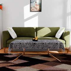 Heart Home Table Cover | PVC Dining Table Cover | Table Cloth | Center Table Cover | Table Cover for Kitchen Table | Transparent Leaf Table Cover for Hall Décor | 48x60 Inch | Black