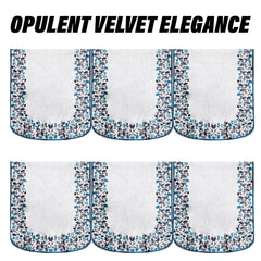 Heart Home Sofa Cover | 3+1 Seater Sofa Slip Cover Set | Blue Digital Leaf Sofa Cover | Velvet Couch Cover | Sofa Slipcover Set | Sofa Cover for Living Room | Gray