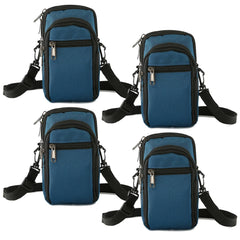 Kuber Industries Paspport Holder for Men & Women|Multifunction Passport Cover Bag|Nylon Passport Pouch for Luggage-Pack of 4 (Blue)