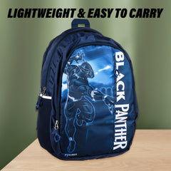 Heart Home Marvel Black Panther School Bags | Kids School Bags | Collage Bookbag | Travel Backpack | School Bag for Girls & Boys | School Bag with 5 Compartments | Include Bag Cover | Blue