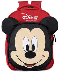 Kuber Industries Disney Mickey Mouse Print School Bag/Backpack|Solid Disney Print & Waterproof Polyester Material|2 Comparment with 2 Front Pockets|Size 28 x 17 x 36 CM (Black)