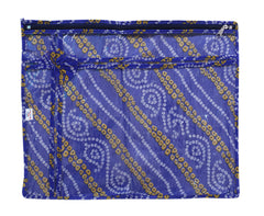 Heart Home Bandhani Print PVC Foldable Single Saree Cover|Clothes Storage For Saree, Lehenga, Suit With Transparent Pack of 6 (Blue)