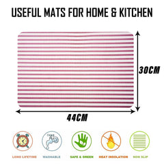 Heart Home Placemat | Placemats for Dining Room | Anti-Slip Table Mat Set | Placemats for Kitchen Table | Dining Table Placemats | Lining Placemat | 6 Piece Set | Maroon