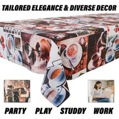 Heart Home Table Cover | Dining Table Cover | Center Table Cover | Reversable Table Cover for Kitchen Table | Coffee Cup Table Cover for Hall Décor | 54x84 Inch | Brown