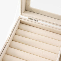 Homestic Pack of 1 Velvet Jewelry Box Organizer | Jewelry Storage Box | Jewelry Organizer | Showcase Holder Dresser Organizer for Earring Necklace Bracelet Ring | YXX-018 | White