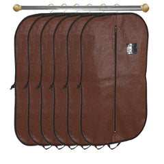 Kuber Industries Embossed Design 6 Pieces Foldable Non Woven Men's Coat Blazer Cover (Brown) -CTKTC43495
