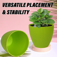 Heart Home Flower Pot | Flower Planter Pots for Indoor | Flower Pots for Outdoor | Pot for Garden & Balcony Flowering | Flower Plants Pot | Mega Flower Pot | 6 Inch | Pack of 2 | Green