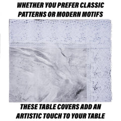 Heart Home Center Table Cover | PVC Table Cloth Cover | 4 Seater Table Cloth | Marble Table Cover | Table Protector | Table Cover for Center Table | 40x60 Inch | CTC | Gray
