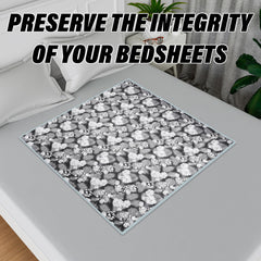 Heart Home Food Mat | Bedsheet Protector for Home | Bed Server Food Mat | Bed Server Mat | Rexine Flower Mattress Protector for Home | Food Mat for Kids | Gray