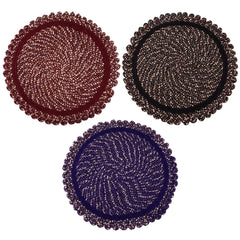 Heart Home Door Mat | Round Shape Feather Door Mat | Cotton Reversible Mat | Door Mat for Kitchen | Door Mat for Home | 20 Inch | Large | Pack of 3 | Multi