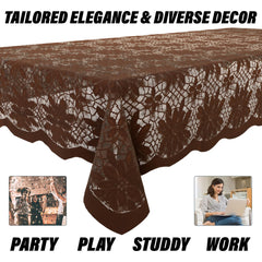 Heart Home Center Table Cover|Cotton Table Cloth Cover|4-Seater Table Cloth|Table Protector Cover|Table Cover for Center Table|Plain Jasmin Flower Table Cover|40x60 Inch|Brown