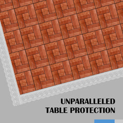 Heart Home Dining Table Cover | PVC Table Cloth Cover | 6-Seater Table Cloth | Table Protector Cover | Table Cover for Dining Table | Wooden Check Table Cover | 60x90 Inch | DTC | Brown