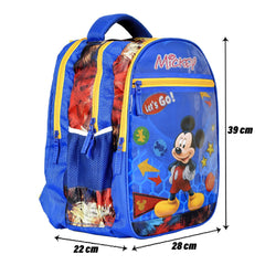 Heart Home Disney Mickey School Bag|Shining Laminated School Bags|Student Bookbag|School Bag for Girls & Boys|School Backpack for Kids|4 Compartments School Bag|Blue
