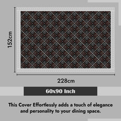 Kuber Industries Dining Table Cover | PVC Table Cloth Cover | 6-Seater Table Cloth | Table Protector Cover | Table Cover for Dining Table | Brown New Tree Table Cover | 60x90 Inch | DTC | Black