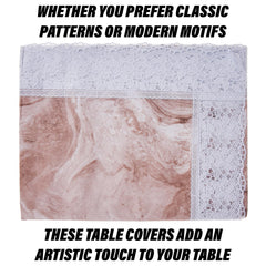 Kuber Industries Dining Table Cover | PVC Table Cloth Cover | 6 Seater Table Cloth | Marble Table Cover | Table Protector | Table Cover for Dining Table | 60x90 Inch | DTC | Brown
