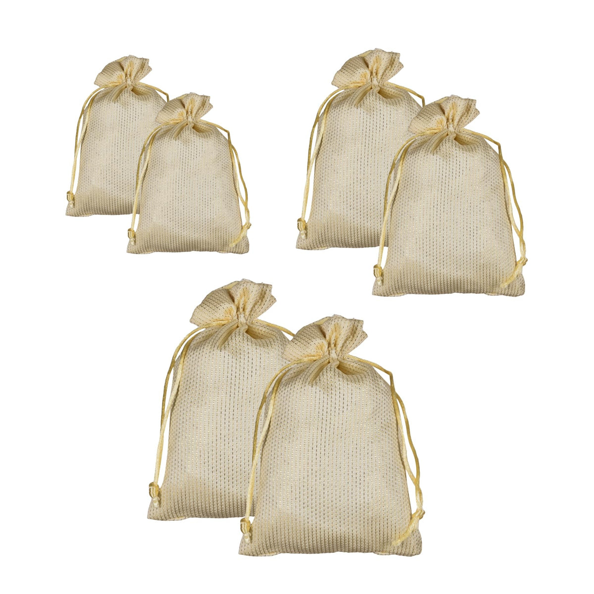 Kuber Industries Potli|Jari Silk Wedding Potli|Drawstring Closure Potli|Wallet Potli|Christmas Gift Potli|Baby Shower Potli|Traditional Shagun Potli|S|M|L|Pack of 6|Multi