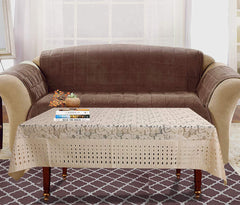 Heart Home Floral Printed Home Decorative Luxurious 4 Seater Cotton Center Table Cover/Table Cloth, 40"x60" (Gold)-44HH014