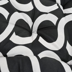 Heart Home Microfiber Chair Pad|Chair Cushion Pad for Office, Home|Sitting Cushion|Seat Cushion for Chair with Ties (Black)