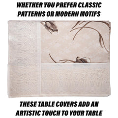 Kuber Industries Dining Table Cover | Heavy PVC Table Cloth Cover | 6 Seater Table Cloth | Flower Table Cover | Table Protector | Table Cover for Dining Table | 60x90 Inch | DTC | Brown