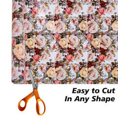 Heart Home Shelf Liner | Kitchen Cabinet Shelf Protector | Kitchen Liners for Cabinets and Drawers | Drawer Liner Mat | Gulab-Design Shelf Liner Roll | Cabinet Mat | 5 MTR | Pack of 2 | White