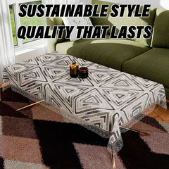 Heart Home Center Table Cover | PVC Table Cloth Cover | 4 Seater Table Cloth | Triangle Table Cover | Table Protector | Table Cover for Center Table | 40x60 Inch | CTC | Gray