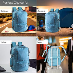 Kuber Industries Pack of 3 Waterproof Laptop Bag | 35L Stylish Office/College Bag for Men & Women |Unisex Travel Friendly Professional Backpack - Blue