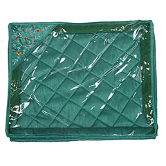 Kuber Industries Embroidery Design Non Woven 3" inch Saree Cover With Transparent Top- Pack of 4 (Green) (HS39KUBMART022012)