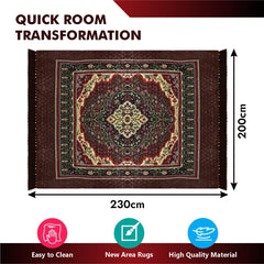 Heart Home Carpet|Velvet Carpet-Rug for Home Décor|Carpet Rug for Bedroom|Printed Carpet for Living Room|Prayer-Yoga Mat|Carpet for Hall|6.5x7.5 Ft|Brown