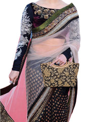 Kuber Industries Silk Clutch Ladies Handbag (Black) -CTKTC8784