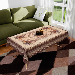 Heart Home Center Table Cover | Polyester Table Cloth Cover | 4 Seater Table Cloth | Pancy Panting Table Cover | Table Protector | Table Cover for Center Table | 40x60 Inch | Brown