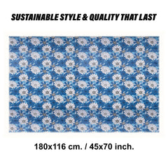 Heart Home Dining Table Cover | Kitchen Dining Tablecloth | 4 Seater Center Table Cover | Dining Table Cover for Hall Décor | Sunflower Kitchen Tablecloth | 45x70 | Blue