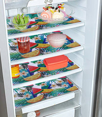 Heart Home Fruits Print PVC Waterproof & Washable Refrigerator|Fridge Placemats for Home & Kitchen Set of 6 (Transparent)