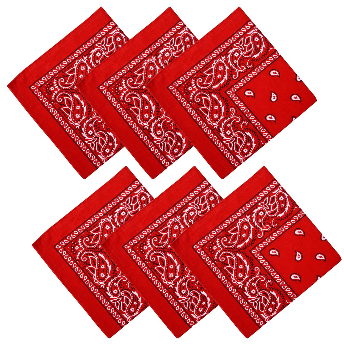Kuber Industries Handkerchief | Premium Cotton Fabric | Women's Handkerchief | Ladies Rumal | Women's Hankies | Hankies for Girls | Carry Print Hanky | 6 Piece Set | Extra Large | Red