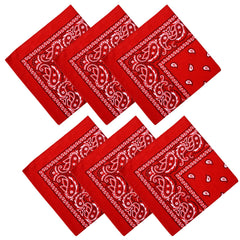Kuber Industries Handkerchief | Premium Cotton Fabric | Women's Handkerchief | Ladies Rumal | Women's Hankies | Hankies for Girls | Carry Print Hanky | 6 Piece Set | Extra Large | Red