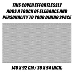 Heart Home Table Cover | Polyvinyl Dining Table Cloth Cover | Center Table Cover | Table Cover for Kitchen Table | Lining Table Cover for Hall Décor | 36x54 Inch | Silver