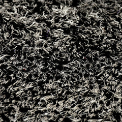 Kuber Industries CTKTC33439 Shaggy Microfibre Anti Slip Door Mat (16"x24", Black and Sky Blue) -4 Pieces