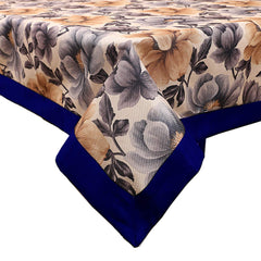 Kuber Industries Floral Cotton 4 Seater Centre Table Cover - Blue