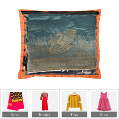 Heart Home Saree Cover | Clothes Storage Bag | Single Packing Saree with Zip Closure | Wardrobe Organizer | Cloth Stoarge Organizer | Dot Design | Pack of 24 | Orange