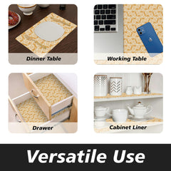 Heart Home Shelf Liner | Kitchen Cabinet Shelf Protector | Kitchen Liners for Cabinets and Drawers | Drawer Liner Mat | Carry Shelf Liner Cabinet Mat | 10 MTR | Golden