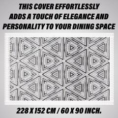 Heart Home Dining Table Cover | PVC Table Cloth Cover | 6 Seater Table Cloth | Triangle Table Cover | Table Protector | Table Cover for Dining Table | 60x90 Inch | DTC | Gray