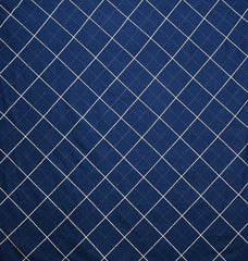 Heart Home Geomatric Design Glace Cotton 144 TC King Size Double Bedsheet with 2 Pillow Covers (Blue), Full (HS_37_HEARTH020129)