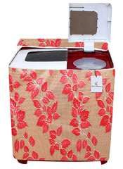 Kuber Industries Leaf Design PVC Top Load Semi Automatic Washing Machine Cover (Red) CTKTC33343