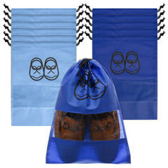 Heart Home Shoe Cover | Travel Shoe Storage Bags | Non-Woven Storage Bag | Shoe Cover with Drawstring | Shoe Organizer with Clear window | Pack of 12 | Multi