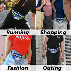 Heart Home Waist Bag | Waist Bag Pouch for Men | Waist Bag Pouch for Women | Waist Bag for Boys | Waist Bags for Girls | Polyester Belt Fanny Pack | Printed Chest Bag | Blue