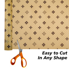 Heart Home Shelf Liner | EVA Kitchen Cabinet Shelf Protector | Kitchen Liners for Cabinets and Drawers | Drawer Liner Mat | Star Shelf Liner Cabinet Mat | 3 MTR | Pack of 2 | Brown