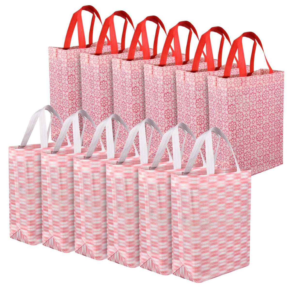 Kuber Industries Shopping Handbag | Grocery Handbag | Shopping Bag | Grocery Shopping Bag | Reusable Shopping Bags | Vegetable Bag | Carry Bag | Pack of 12 | Multicolor