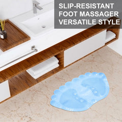 Heart Home Bath Mat | PVC Bathroom Mat | Shower Bath Mat | Foot Shape Bath Tub Mat | Foot Massager Mat | Anti-Skid Floor Mat | Shower Mat | Pack of 2 | Sky Blue